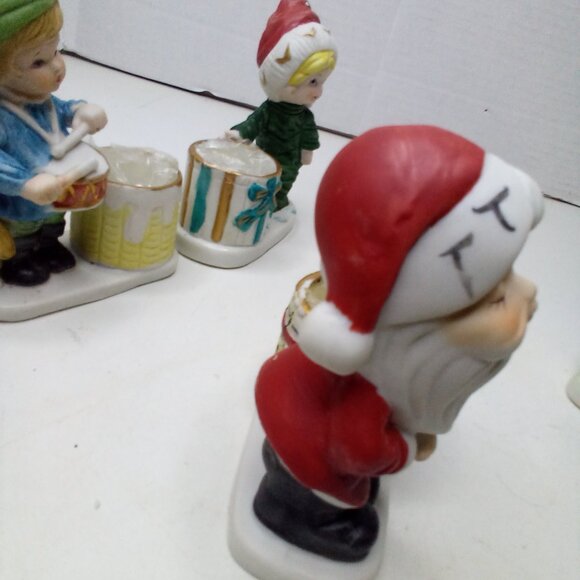 Christmas Luvkins Vintage 1978 Candle Holders Lot of 4 Santa Angel Drummer Boy - Picture 11 of 15